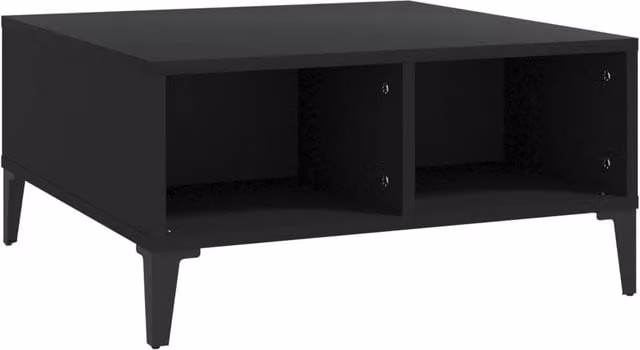 Berkfield Home Modern Black Square Coffee Table in Composite Wood W/D/H: 60 x 60 x 30 cm