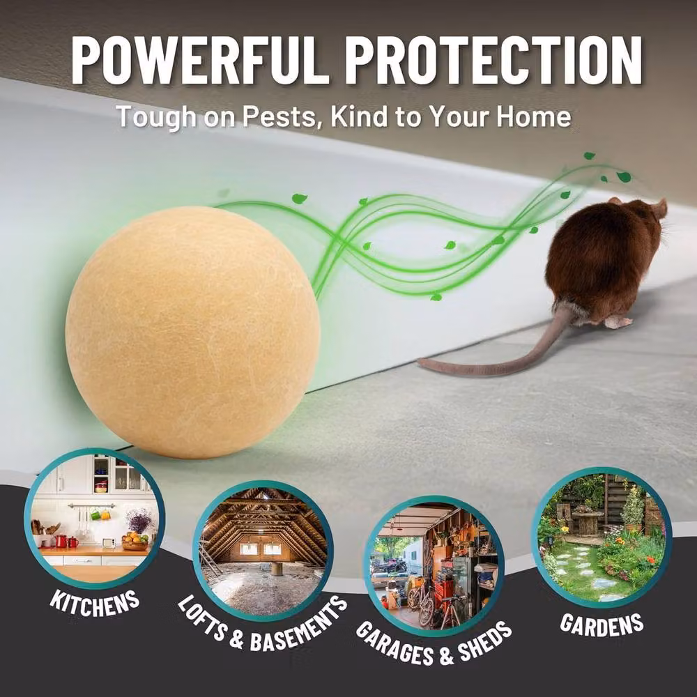 Volila Rodent Repellent Balls 8 Pack Peppermint Mouse and Rat Deterrent in Light Beige – 6