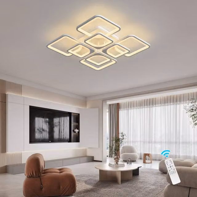 NIVOR 70W Dimmable LED Square Ceiling Light with Remote Control in White