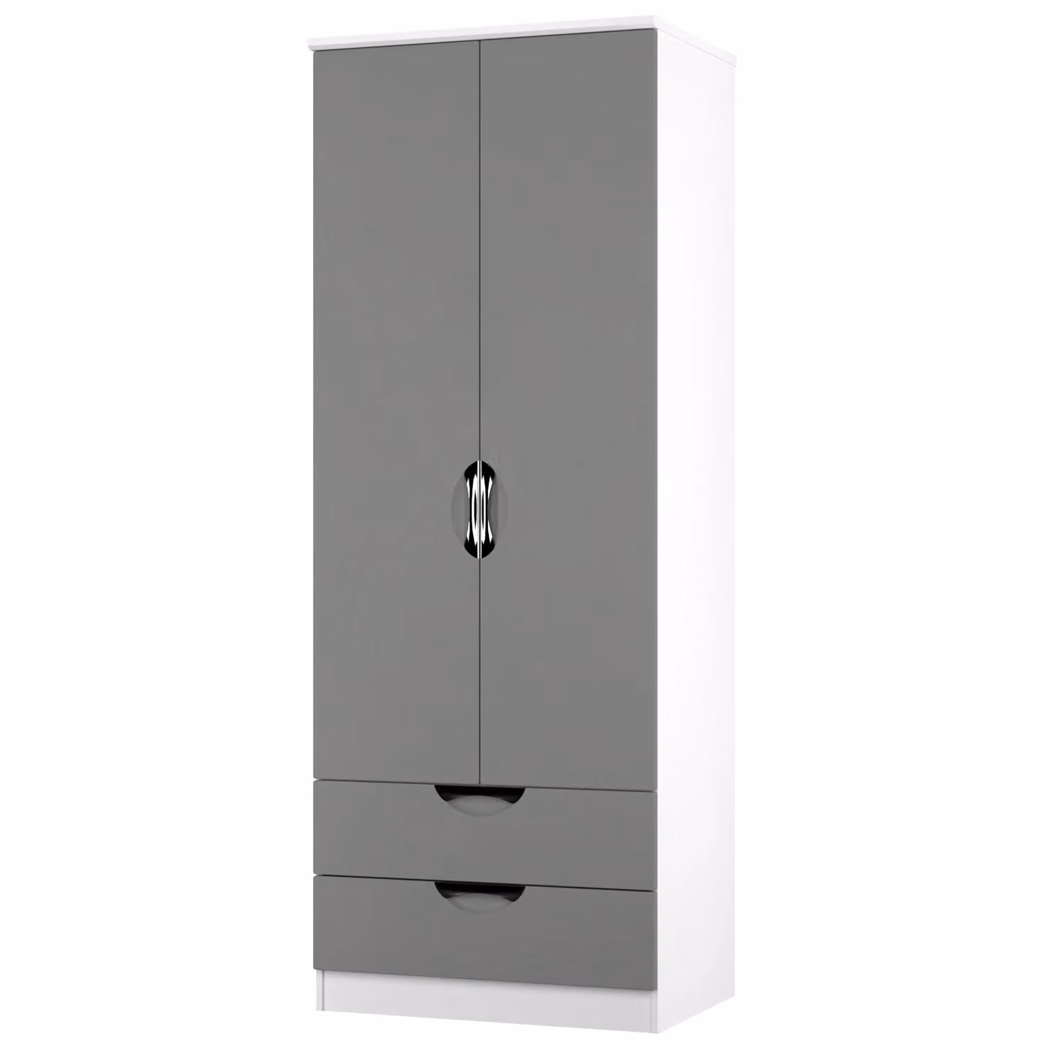 2 U Holborn Ready Assembled 2 Door 2 Drawer Wardrobe in Dark Grey – 2