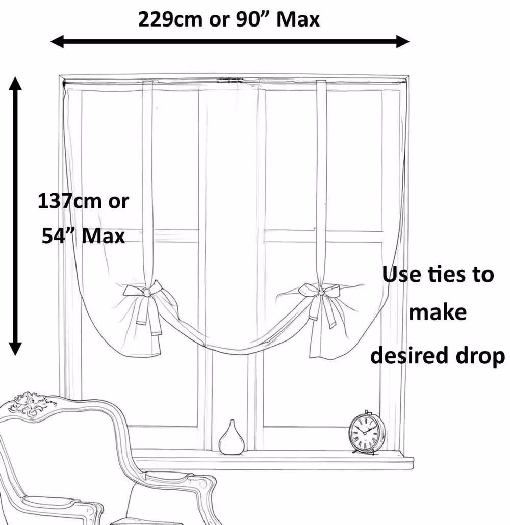Luxury Living Sheer Voile Tie Up Curtain Blinds in Purple, Width: 228 cm, Drop: 137 cm – 2
