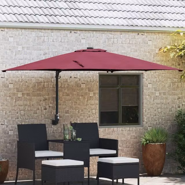 Berkfield Home Garden Parasol in Bordeaux Red, W/D/H: 248.5 x 247.5 x 119 cm