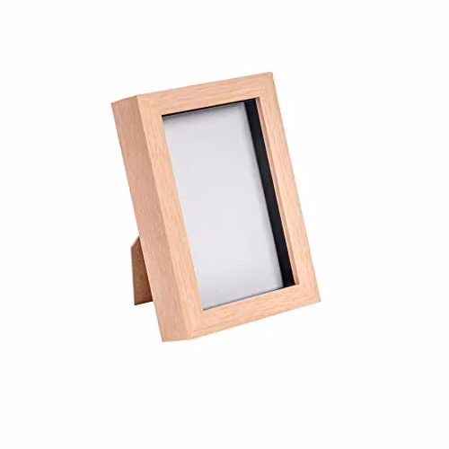 Nicola Spring Rectangular 3D Shadow Box Photo Frame, Black or Brown, W/D/H: 17.5 x 12.5 x 3.5 cm
