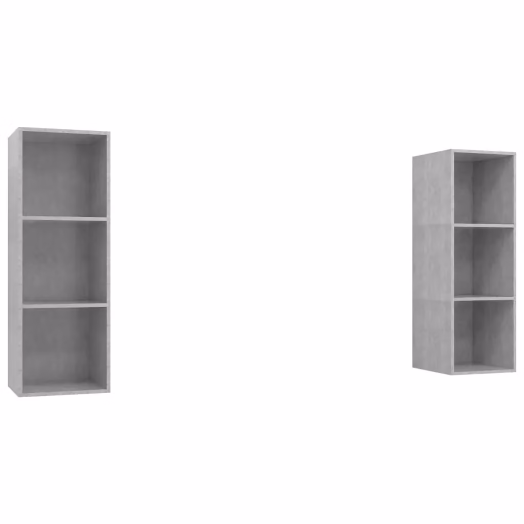 Berkfield Home Set of 2 Wall-mounted TV Cabinets in Concrete Grey Engineered Wood – 2