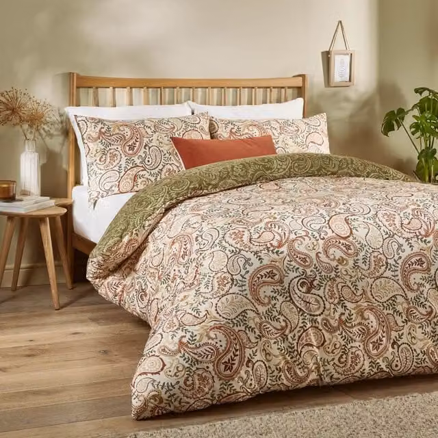 Duvet Day Anika Paisley Printed Soft Touch Duvet Cover Set, Multicolour, 140 x 200 cm