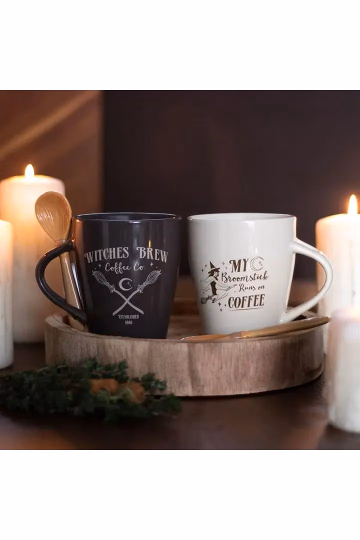KDMD Witches Brew Coffee Mug and Spoon Set in Dark Grey Ceramic – 4
