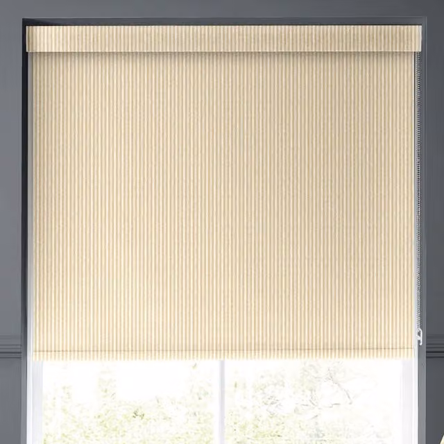 Emily Bond Oscar Stripe Translucent Made to Measure Roller Blind in Gold