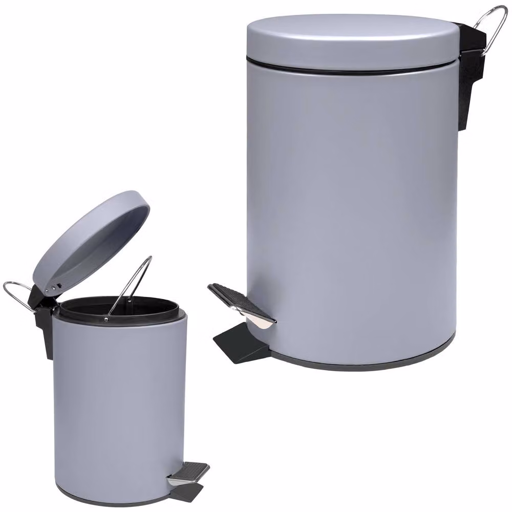 Crystals Stainless Steel 3 Litre Pedal Bin in Grey – 2