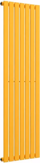 Lux Heat Flat Coloured Vertical Radiator in Sunflower Yellow, H: 160 cm, W: 49 cm