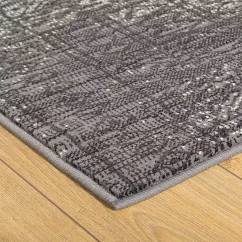 runrug Afrikans Hallway Runner Rug, Grey, W: 80 cm, L: 390 cm, Thickness: 0.9 cm – 4