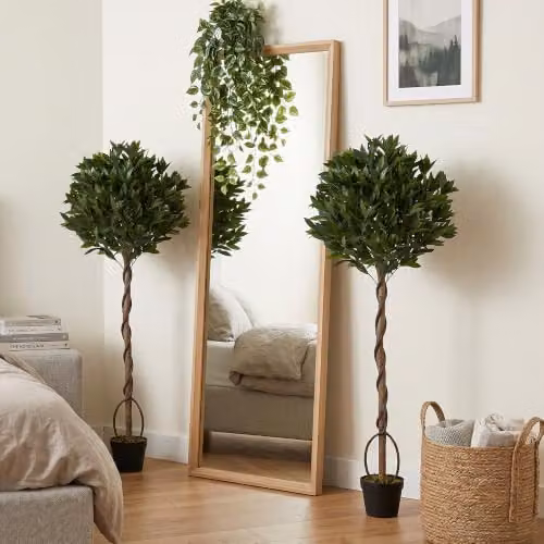 Outsunny Set of 2 Artificial Bay Laurel Topiary Trees, Green, Height: 150 cm – 8