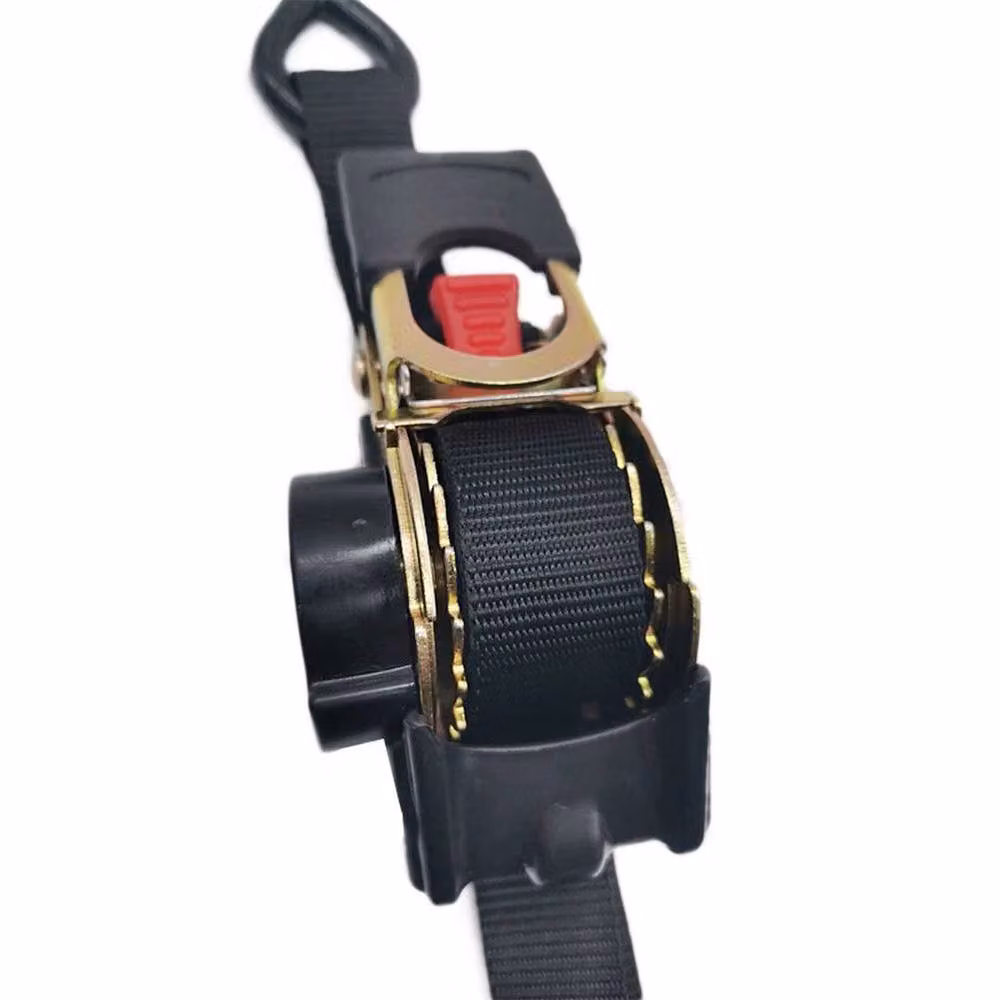 FLAVORA 2x Auto Retract Ratchet Tie Down Straps, 600kg, Black – 2