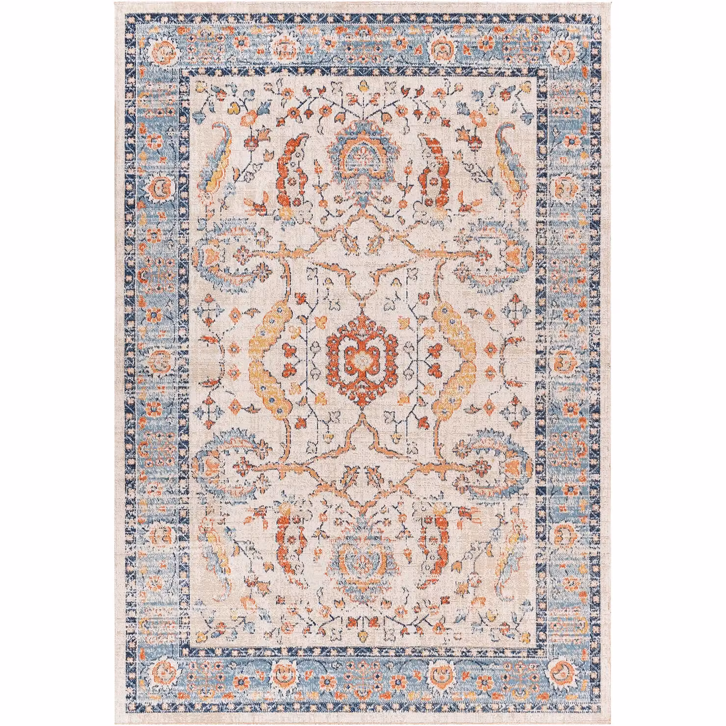 Livabliss Huntington Beach Vintage In & Outdoor Rug in Burnt Orange, Blue and Beige, W: 160 cm, L: 215 cm – 2