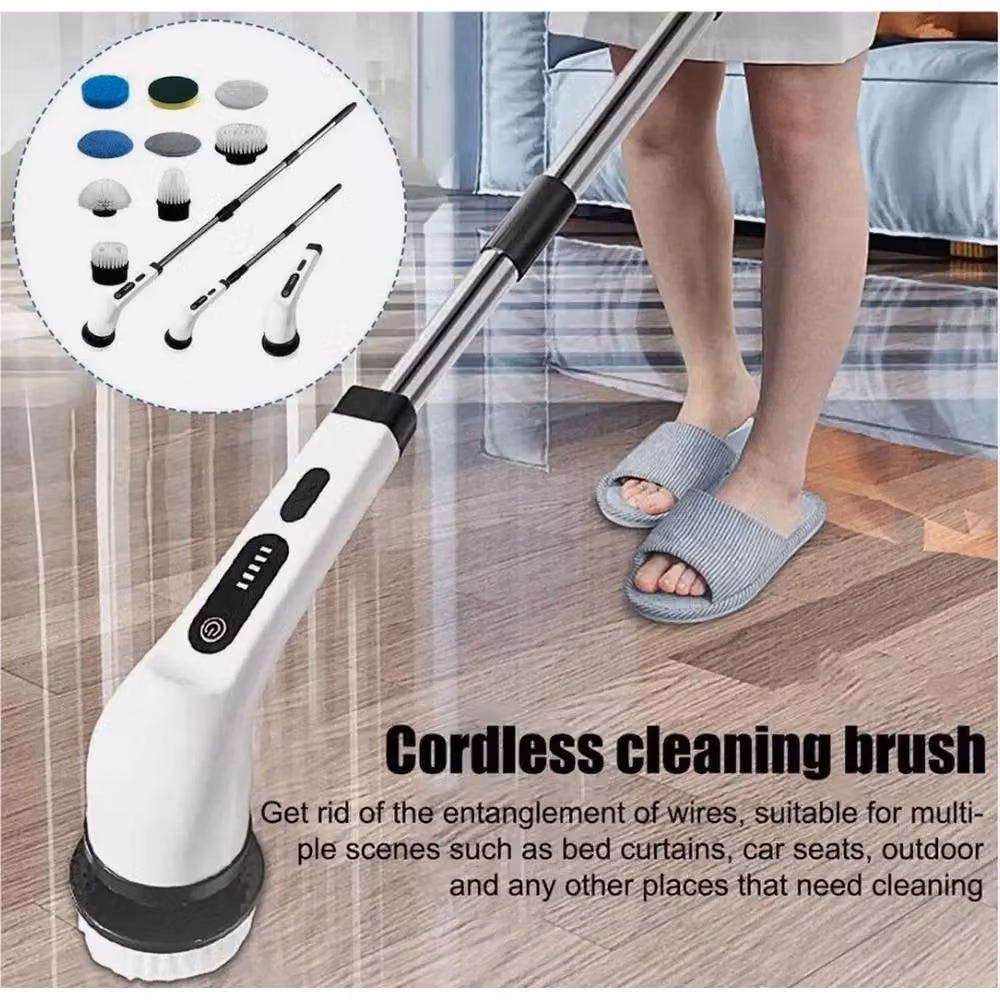 SPETLEK 9 in 1 Cordless Electric Spin Scrubber in White – 3