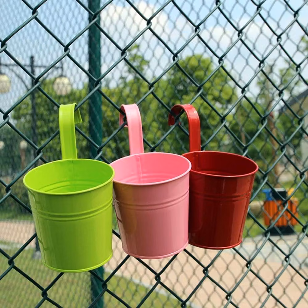 EONLION Blue Metal Hanging Flower Pots – 4