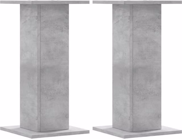 Berkfield Home Set of 2 Concrete Grey Plant Stands, W/D/H: 30 x 30 x 60 cm