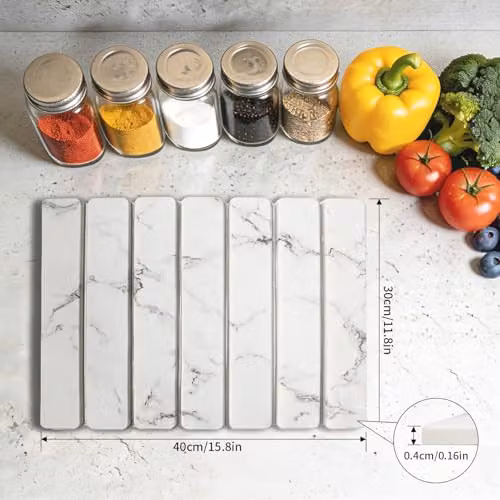 Resmo Super Absorbent Quick-Dry Non-Slip Drying Mat in White and Grey, W: 40 cm, D: 30 cm – 2