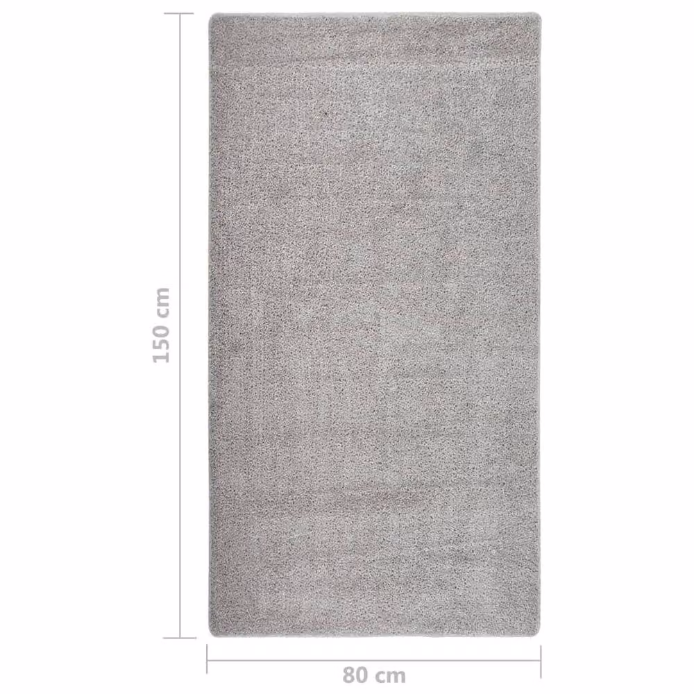 Berkfield Home Shaggy Round Rug in Grey, Diameter: 80 cm