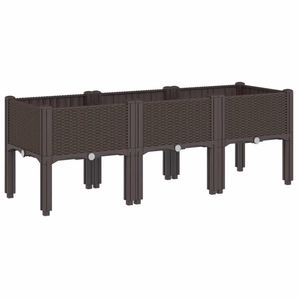 Berkfield Home Garden Planter with Legs in Brown, W/D/H: 120 x 40 x 42 cm – 2