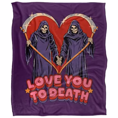 Steven Rhodes Love You To Death Super Soft Fleece Throw Blanket, Multicolour, W/D/H: 152 x 127 cm – 5