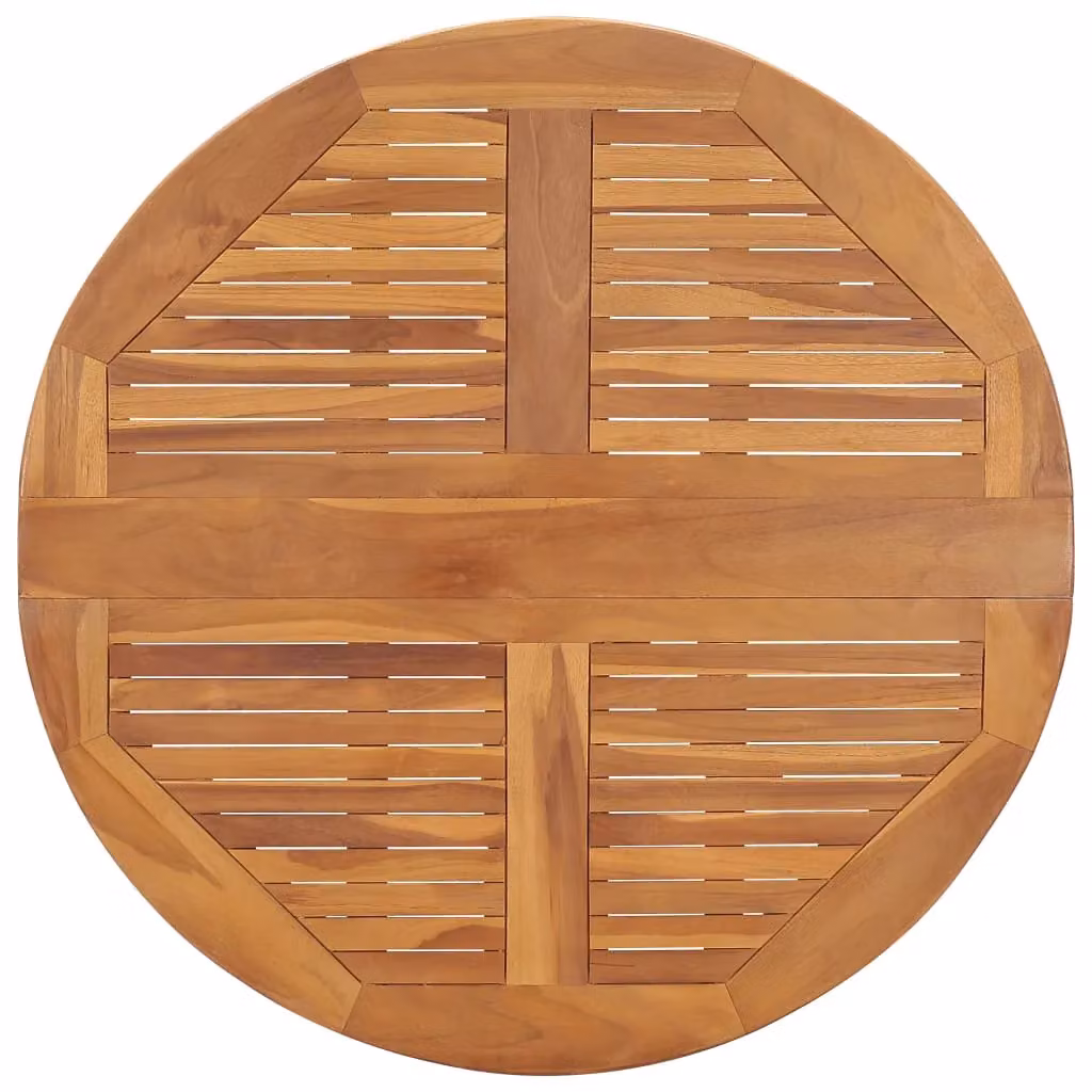 Berkfield Home Round Folding Garden Dining Table in Brown Solid Teak Wood, Diameter: 90 cm, Height: 75 cm – 2
