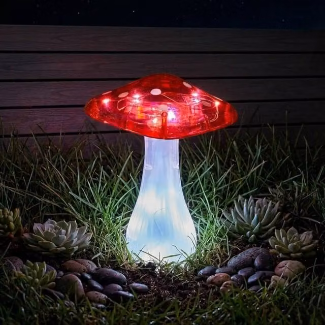 Garden Greatness Lunaria Magic Mushroom Solar Stake Light in Multicolour