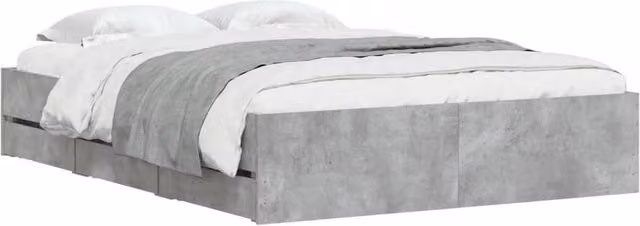 Berkfield Home Modern Bed Frame with Drawers, Grey, W/D/H: 140 x 190 cm