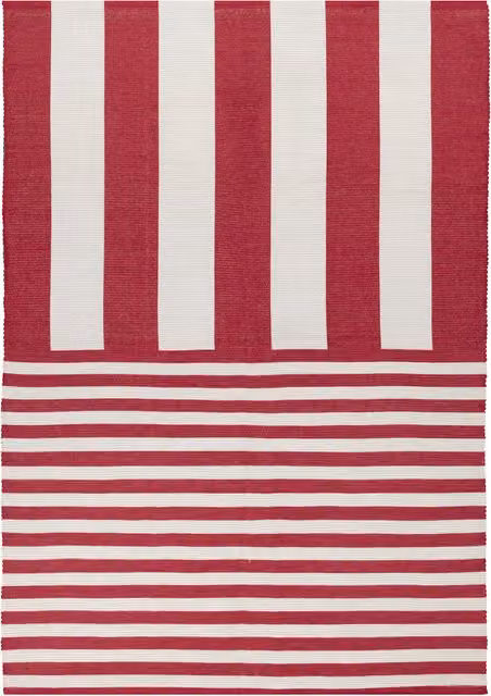 Make It A Home Striped Outdoor Rug in White and Red