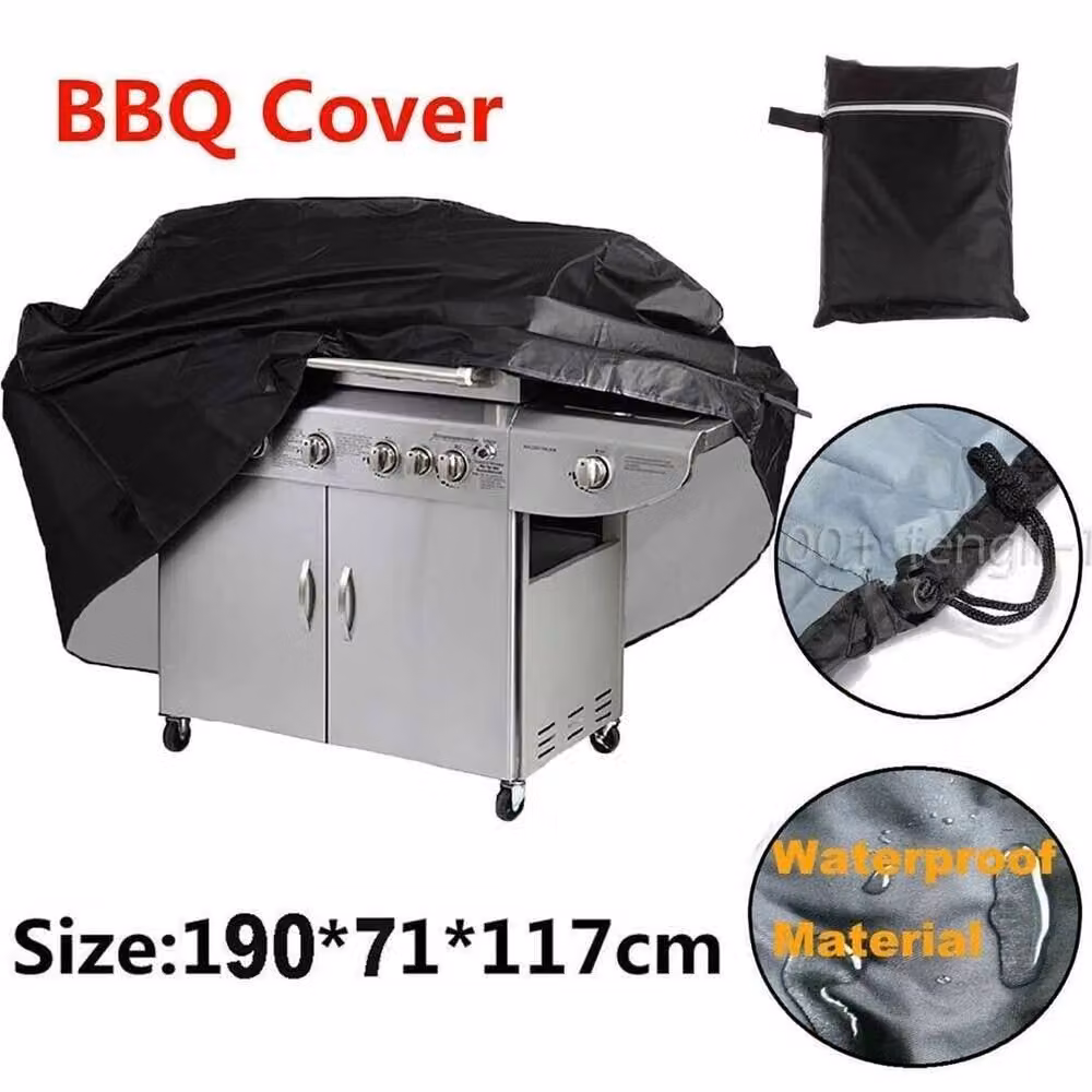 KORVIXA Waterproof Barbecue Grill Protector Cover, Black, W/D/H: 100 x 100 x 117 cm – 2