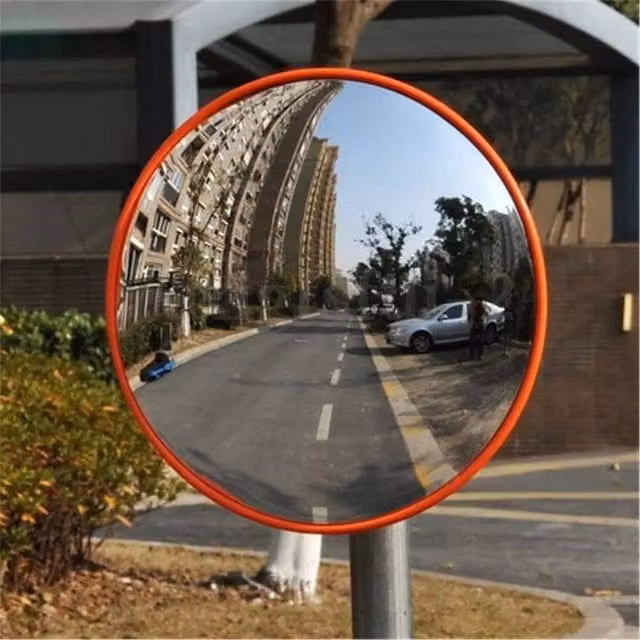 NESTLUNE Silver Wide Angle Security Curved Convex Road Mirror, 30 cm Wide
