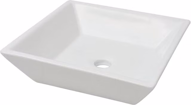 Berkfield Home Square Ceramic Basin, White, W/D/H: 41.5 x 41.5 x 12 cm