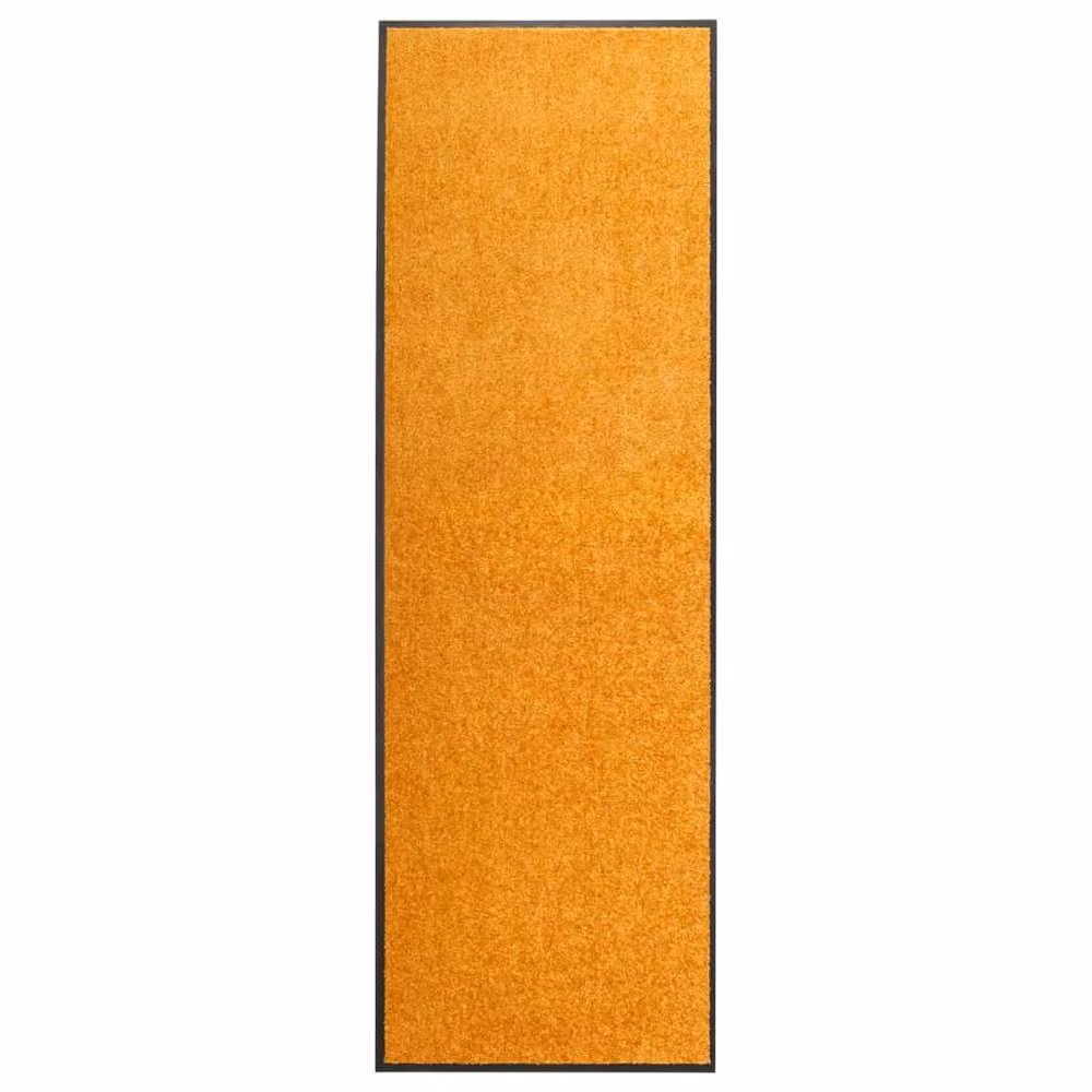 Berkfield Home Washable Non-Slip Pliable Doormat, Orange and Black, W: 60 cm, L: 150 cm – 2