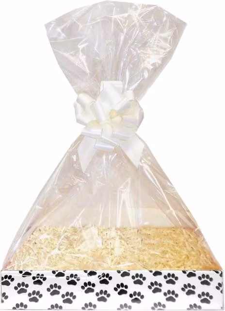 Hampabox Pet Gift Basket Kit with Cream Gift Wrap Accessories, W/D/H: 30 x 20 x 6 cm, Neutral