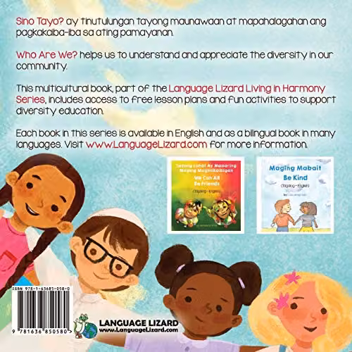 Language Lizard Who Are We? Sino Tayo? Tagalog-English Bilingual Living in Harmony Multicolour Book – 2