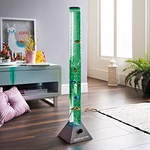 Global Gizmos 45500 Fish Bubble Lamp with Tropical Fish Design, 90 cm Height, 7 Changing RGB Colours, Black – 5