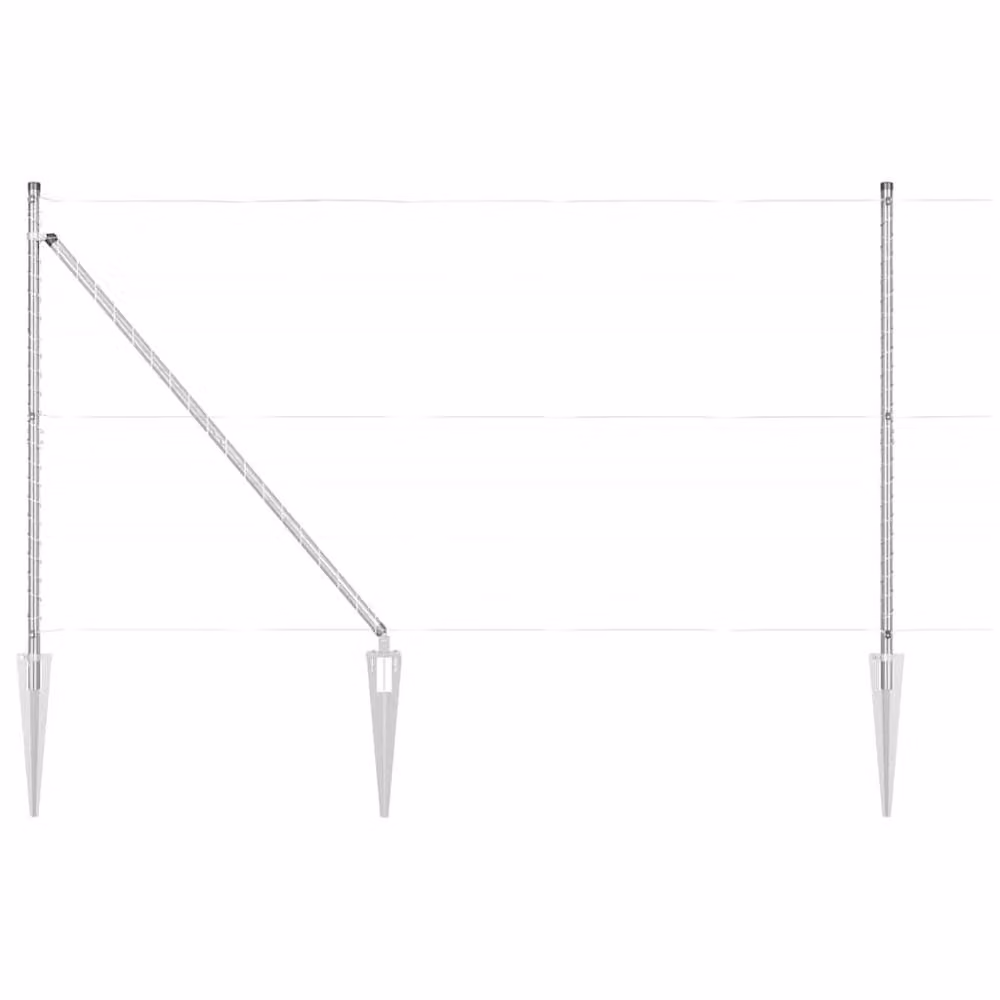 vidaXL 26 Pack Silver Galvanised Steel Round Fence Posts with Spike, H: 160 cm, Diameter: 32 mm – 2