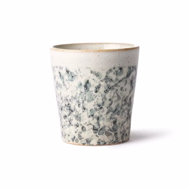 HKLIVING 70s Ceramics Coffee Mug in Grey and White