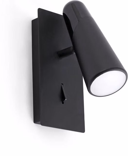 Faro Barcelona Lao Adjustable LED Wall Spotlight, Black, Warm White 3000K – 3