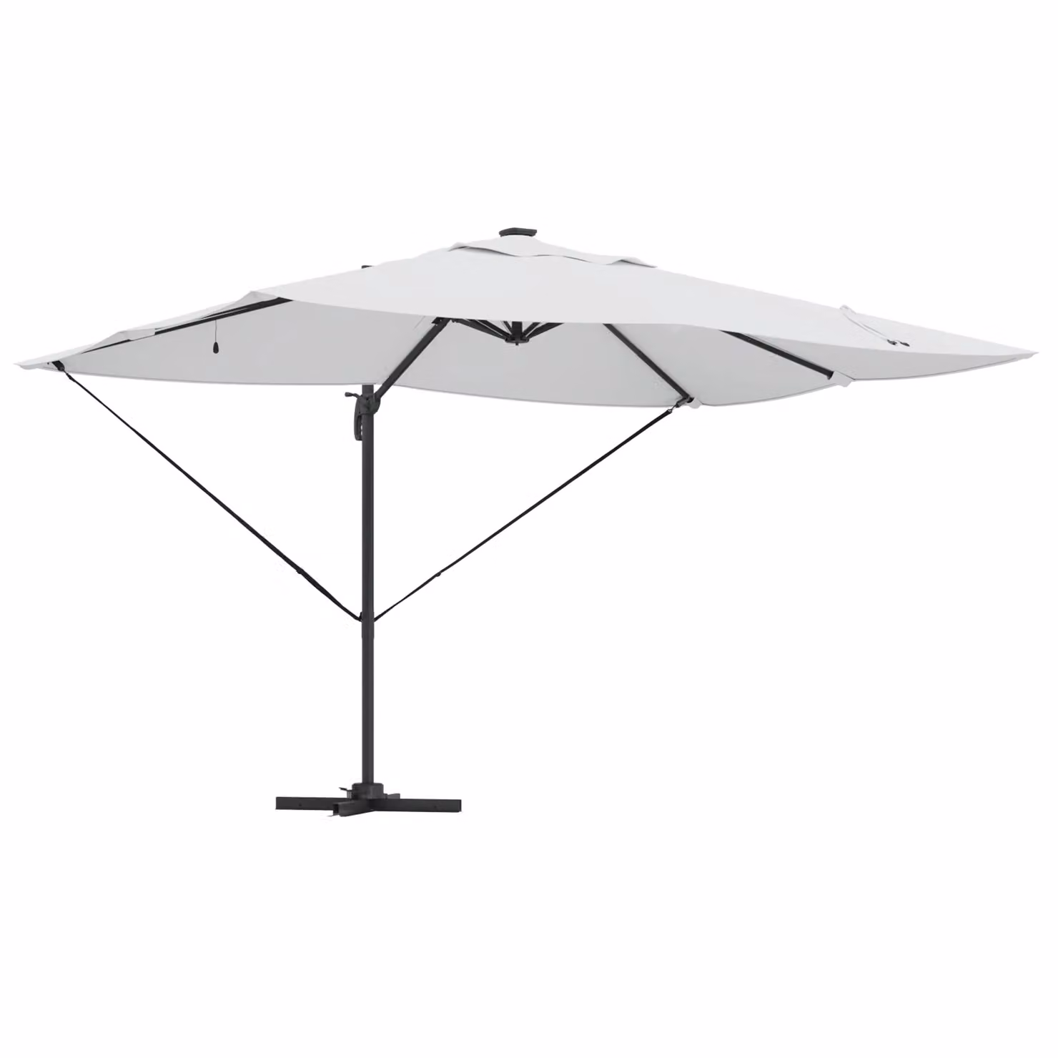 Berkfield Home Roma Cantilever Parasol with LEDs in Sand and Beige, Aluminium, W: 352 cm, D: 251 cm, H: 265 cm – 2