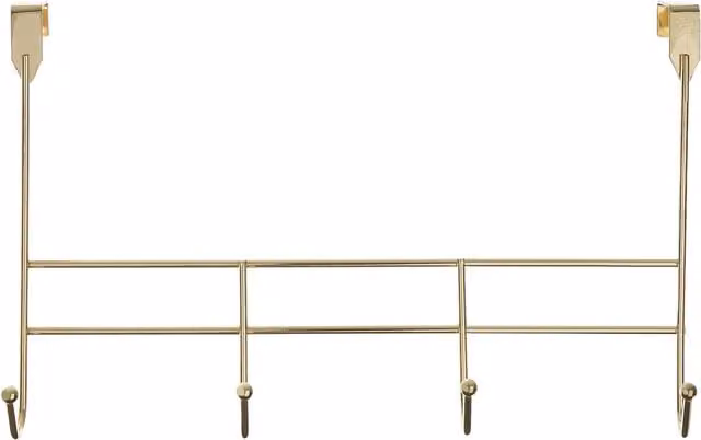 Orsina 4 Hook Metal Over Door Hanger in Champagne Gold