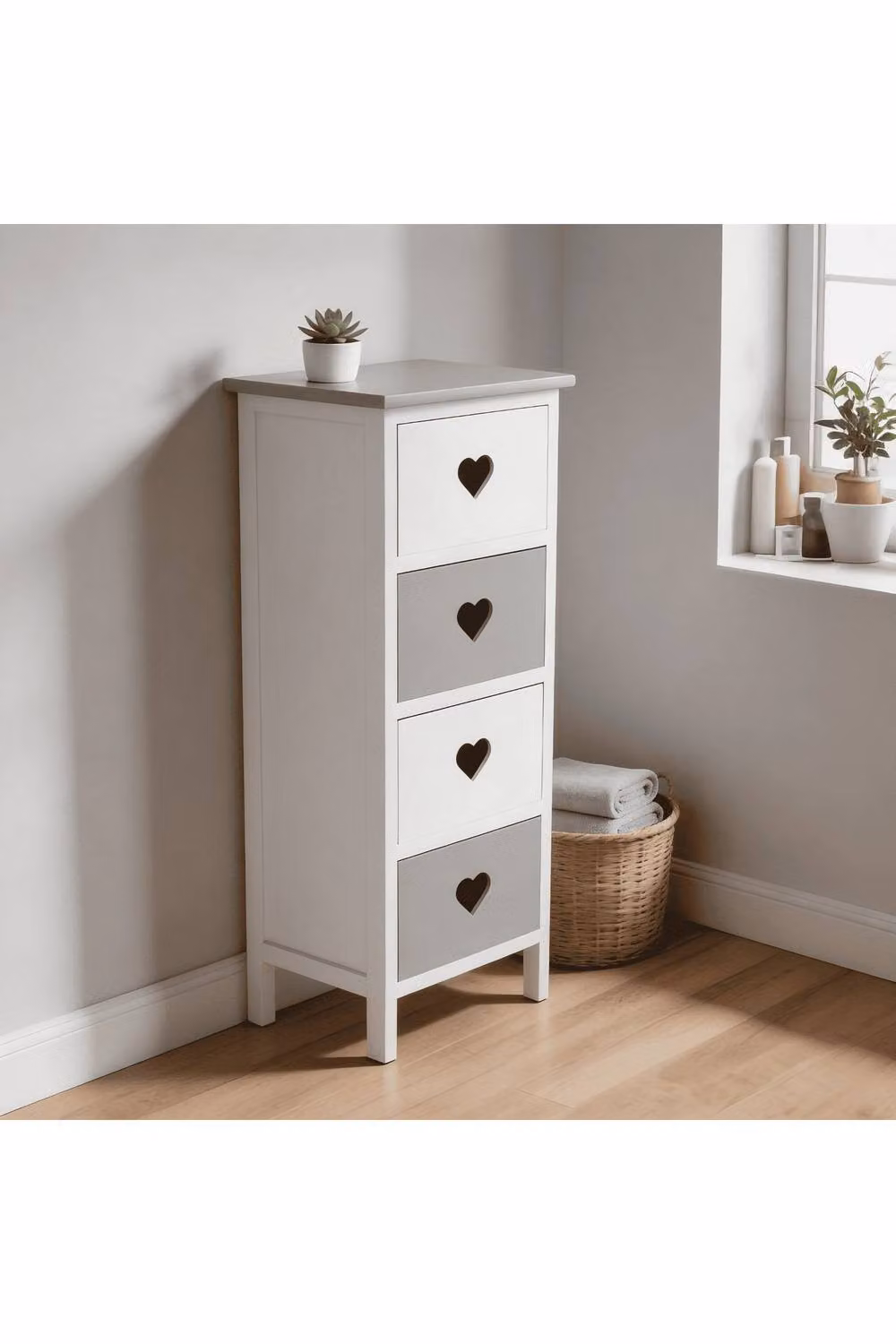 Home Source Heartswood 4 Drawer Chest White Wooden Storage Unit – 2
