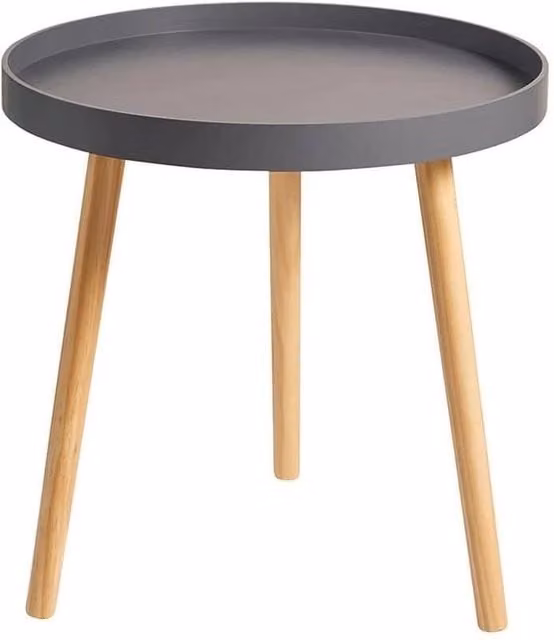 FORGEVIO Modern Round Accent Side Table in Grey – 1