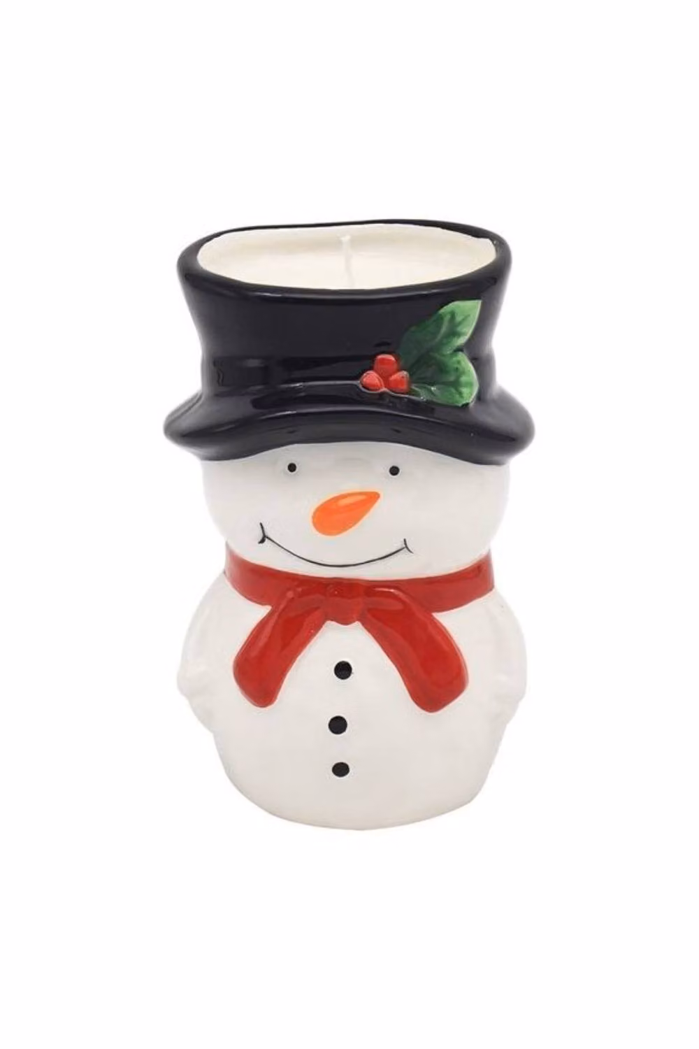 KDMD White Ceramic Snowman Figure Candle for Christmas Tabletop Decor – 2