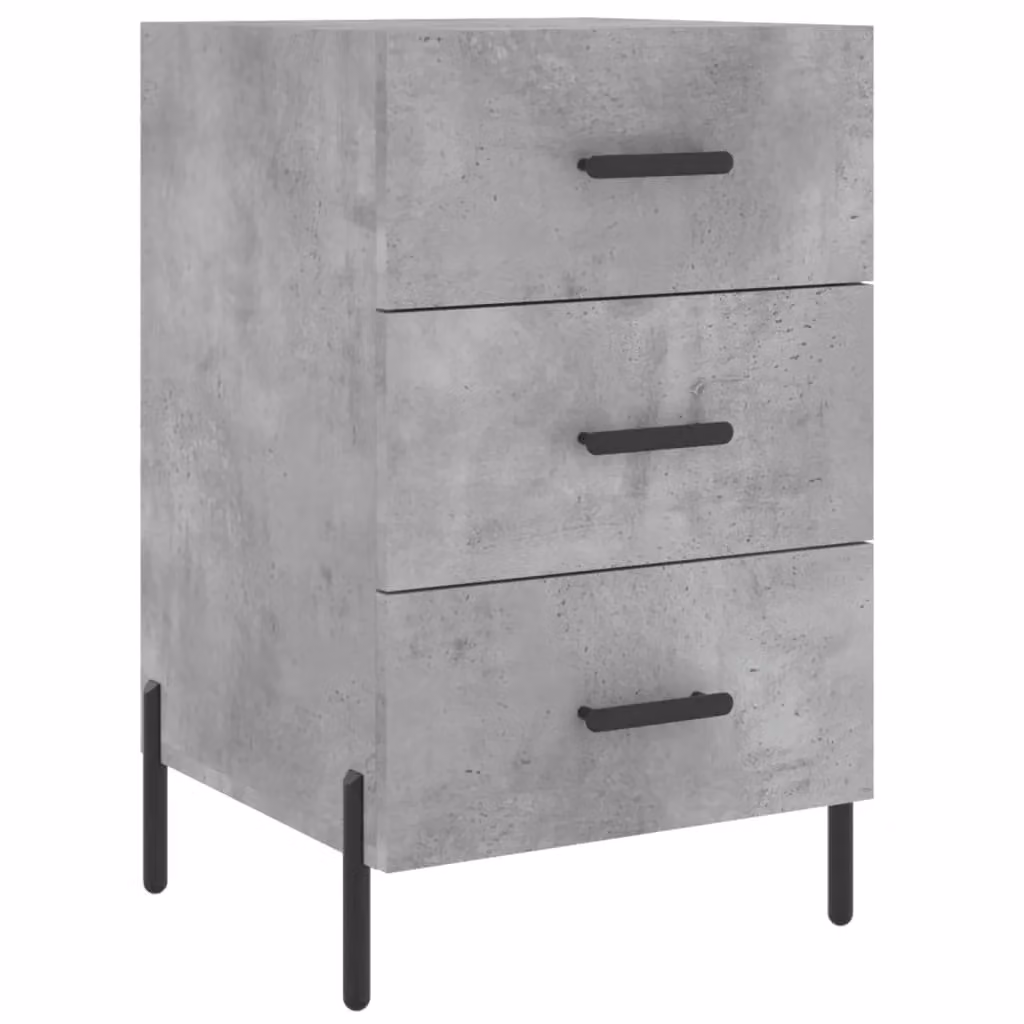 Berkfield Home Modern Bedside Cabinet in Concrete Grey, W/D/H: 40 x 40 x 66 cm – 2