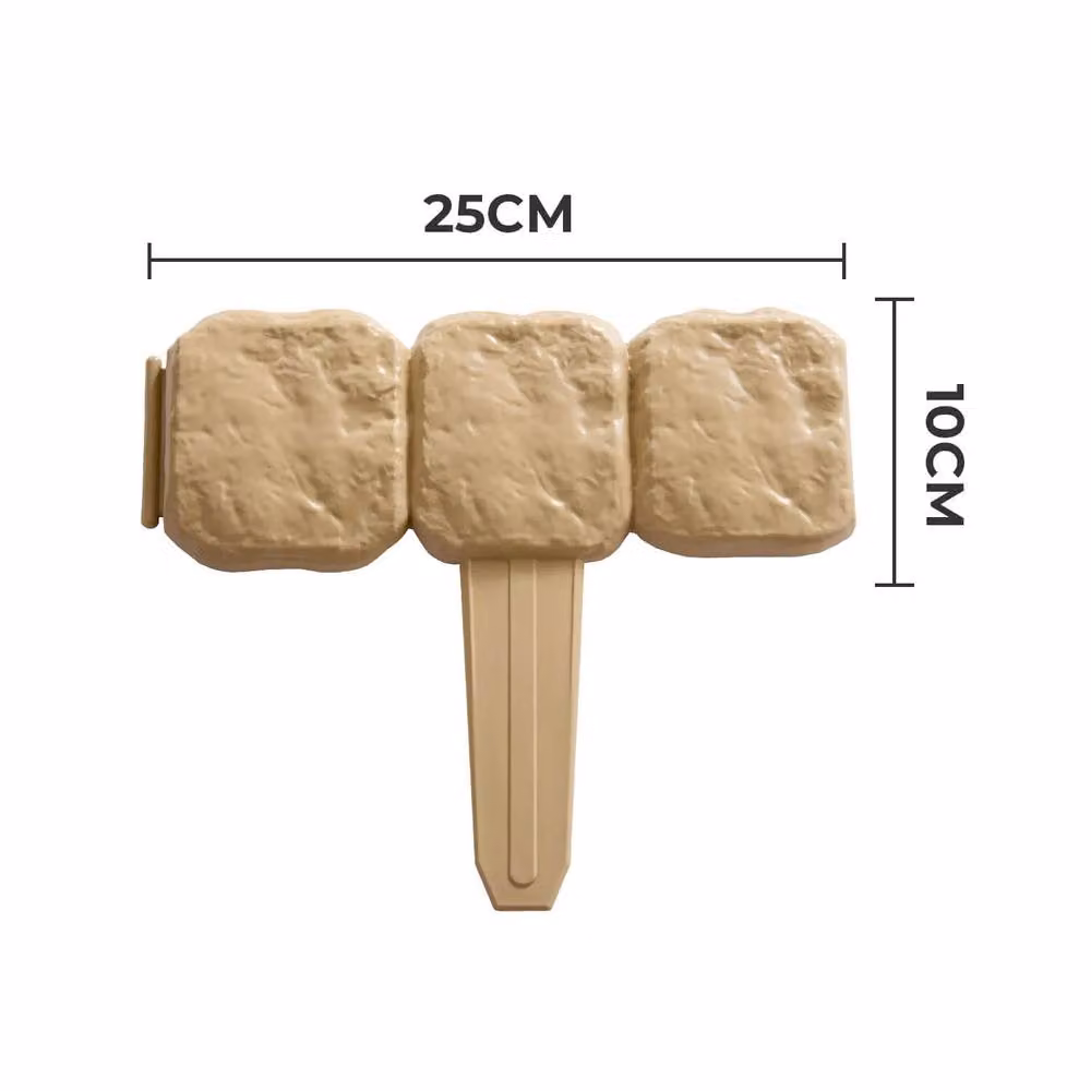 Gainsborough Pack of 40 Cobbled Stone Lawn Edging Panels, Beige, W: 25 cm, H: 10 cm – 2