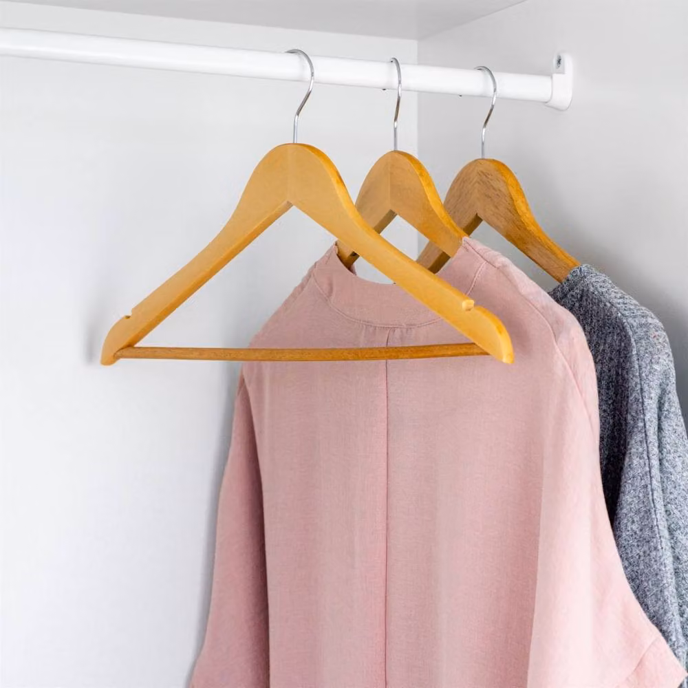 Havendro Pack of 30 Brown Wooden Kids Hangers with Trouser Bar – 3