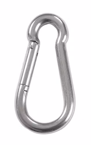 Primrose Silver Galvanised Steel Snap Hook Carabiner Shade Sail Accessory W: 8 cm, D: 4 cm