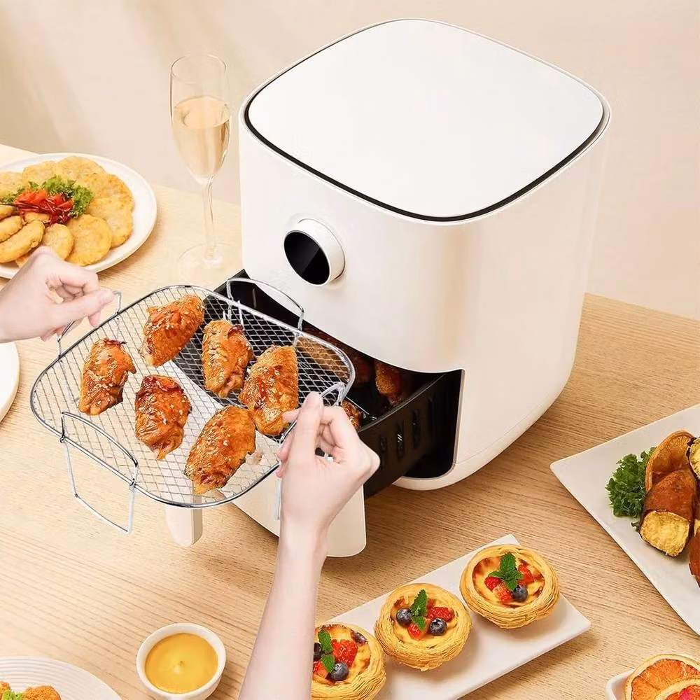 VOGREX Stainless Steel Stackable Square Ninja Air Fryer Rack in Silver – 3