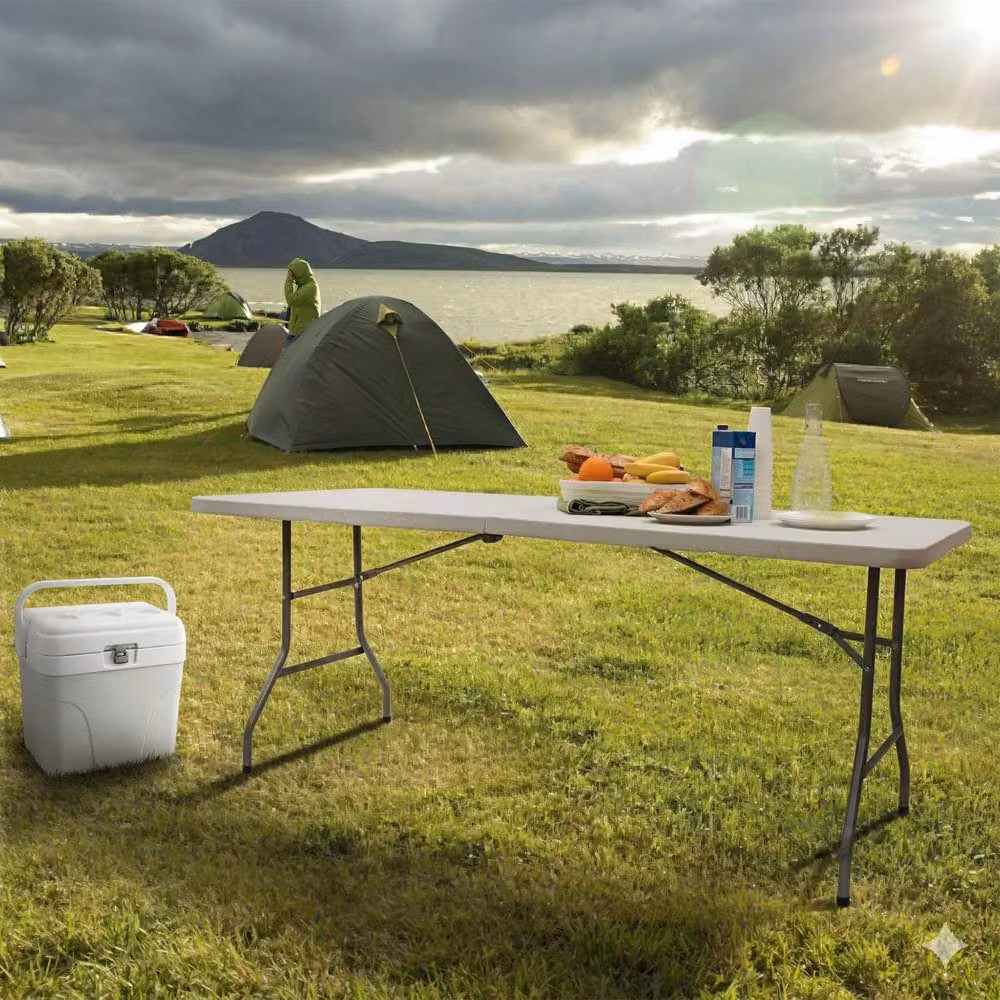 Dragodirect Heavy Duty Folding Utility Table in White, W/D/H: 150 x 75.3 x 75.3 cm – 2
