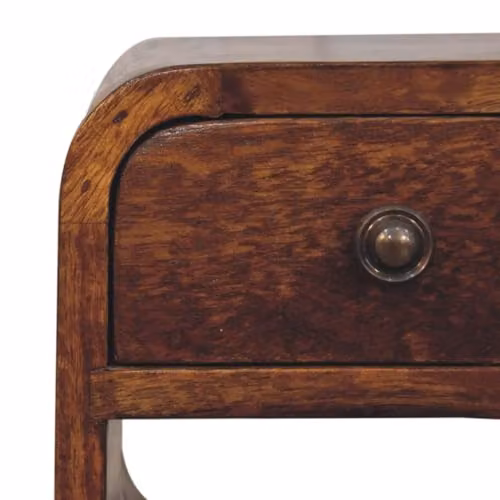 Artisan Furniture Mango Wood Extra Mini Curved Lower Bedside Table in Brown – 3